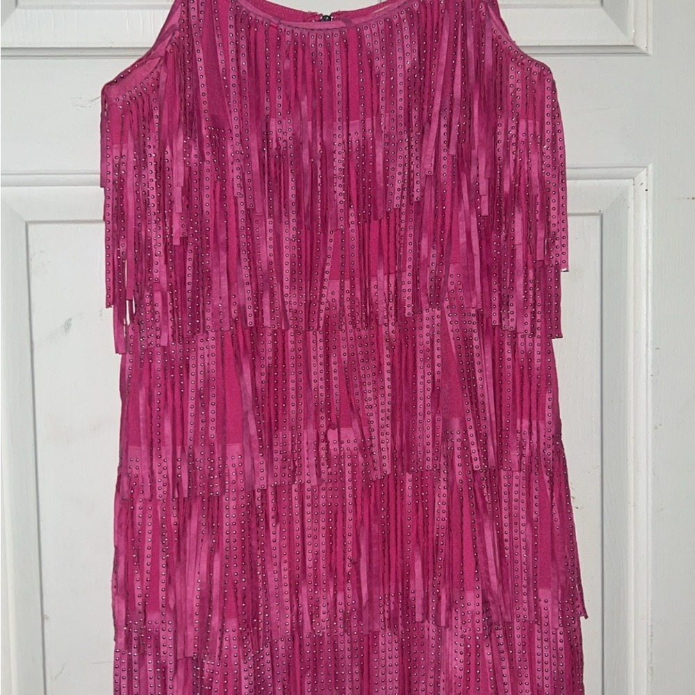 Vibrant Pink Fringe Dress